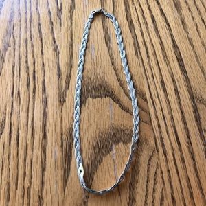 Sterling silver and gold braided necklace